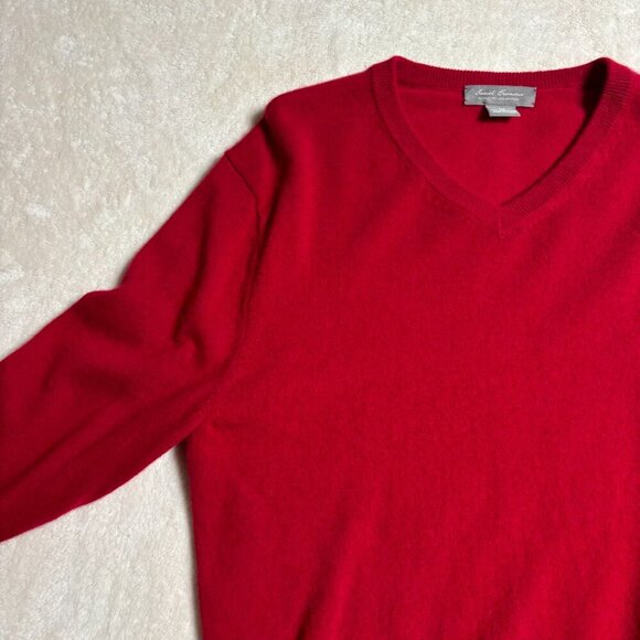 Daniel Cremieux Men V Neck Sweater 100% Cashmere Signature Collection Red Medium - Picture 6 of 13
